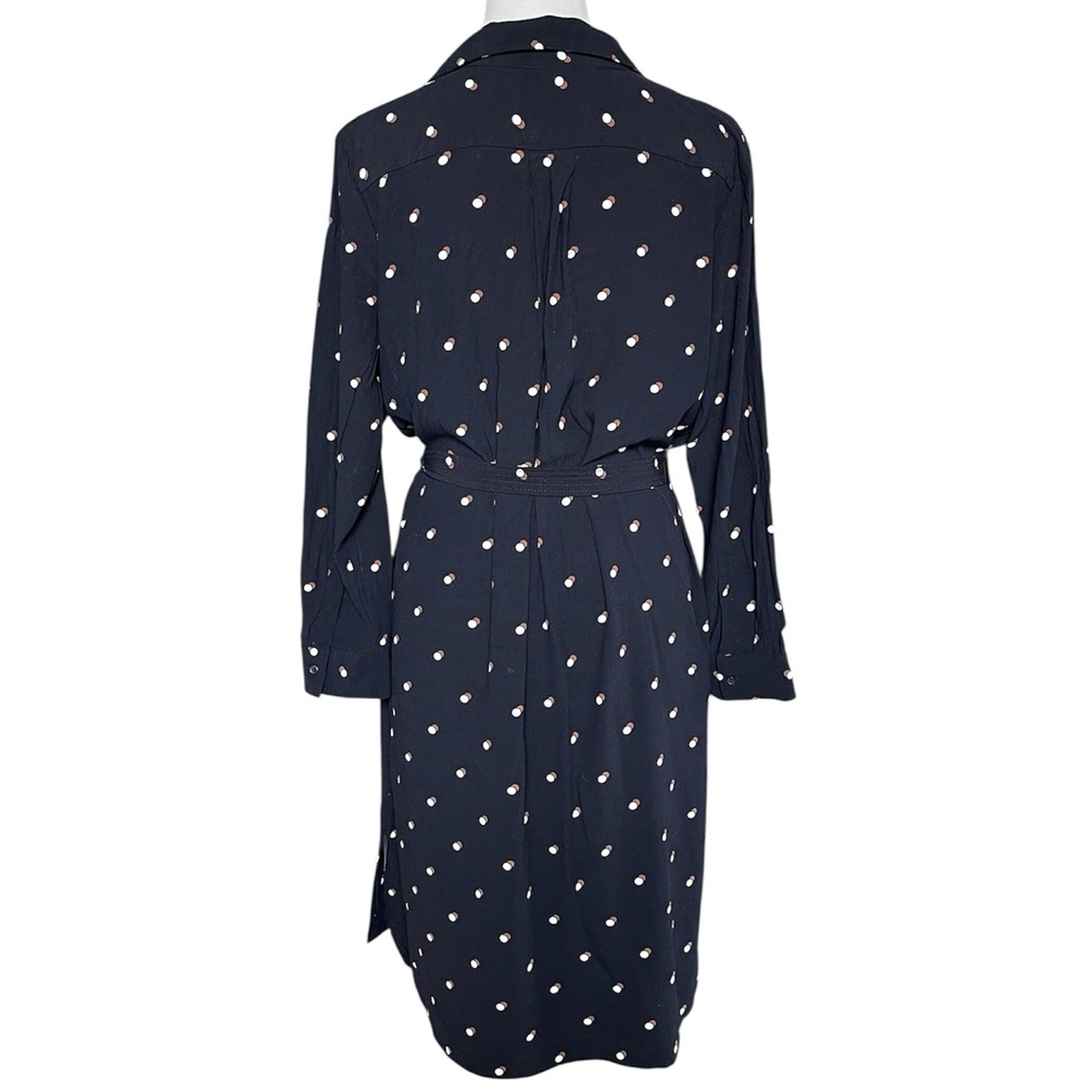 Ann Taylor Double Dot navy long sleeve shirt dress - Picture 12 of 14